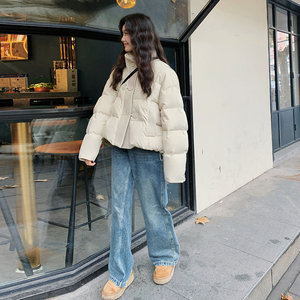 现货冬装新款韩系拼接针织90白鸭绒短款羽绒服2C135-5020P255K388图片