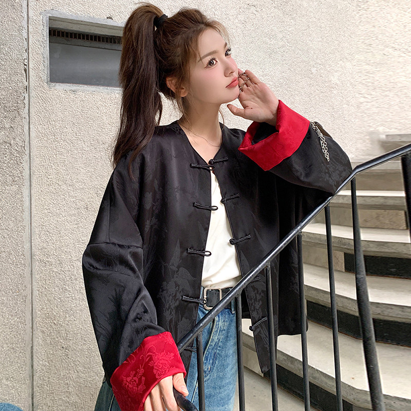 2C085-Q003P140新中式风唐服盘扣宽松外套K208,女装连衣裙,2C085