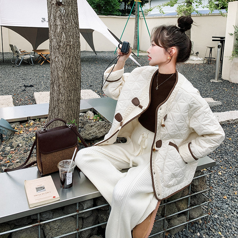 现货2025年新款拼接洋气棉衣2C098-8955P165K238,女装棉衣/棉服,2C098