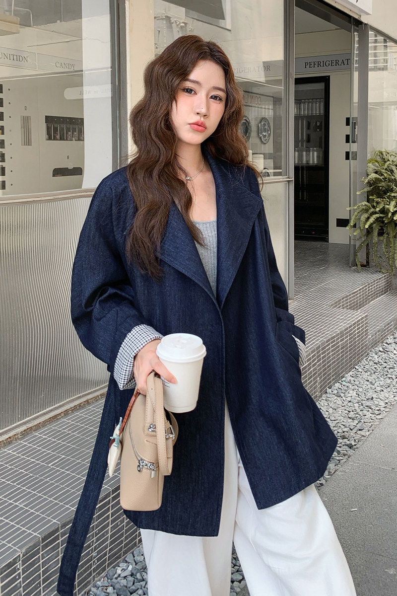 秋装新款牛仔风衣2C092-98631-P170-K278,女装风衣,2C092