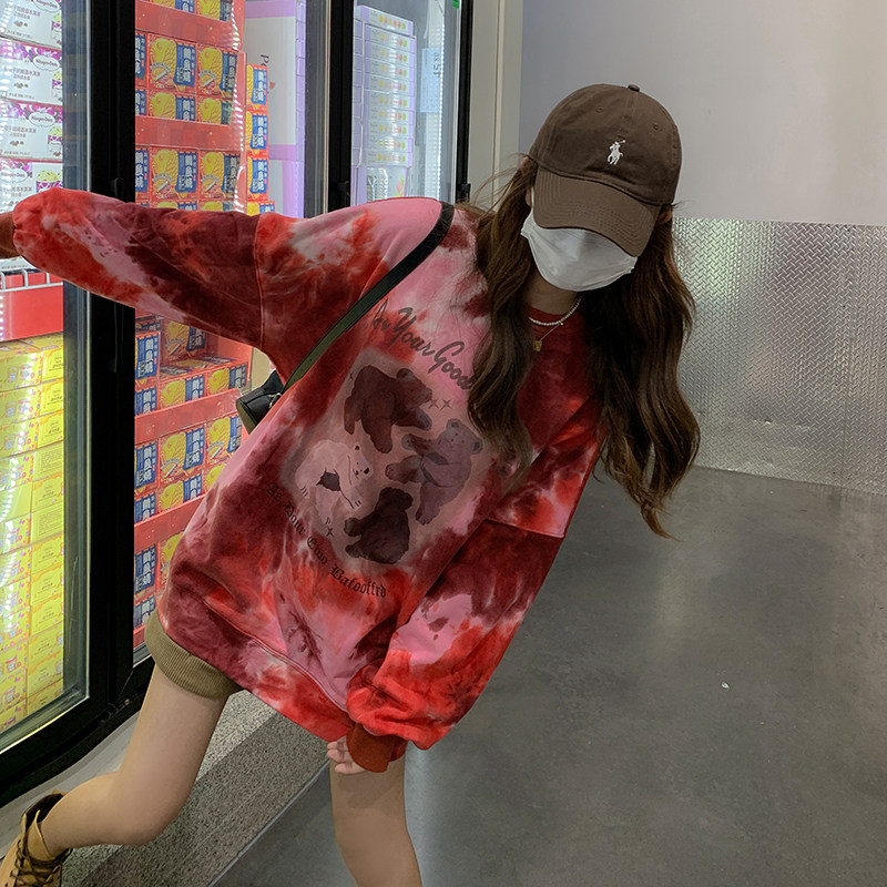 2026年秋款韩版扎染定制卫衣女2C066-2331-P115-K168,女装卫衣/绒衫,2C066