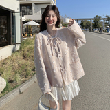 粉色立体花朵外套女2025春季新款韩系超好看气质甜美减龄短款上衣，女装短外套，2C230