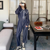 25春装好质量新款天丝牛仔九分娃娃领连体裤8237P145K198，女装套装/套裙，2C060