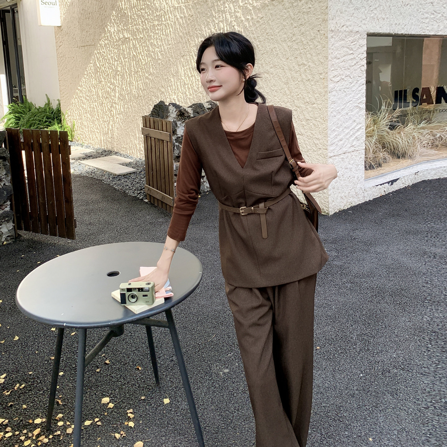 2025秋季三件套马甲套装配腰带RF2C290-6867#-P185-K285,女装套装/套裙,2C290
