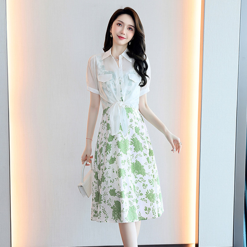 两件套连衣裙女夏2025新款女装气质洋气时尚减龄时髦套装裙子，女装连衣裙，自然秀,女装连衣裙,自然秀