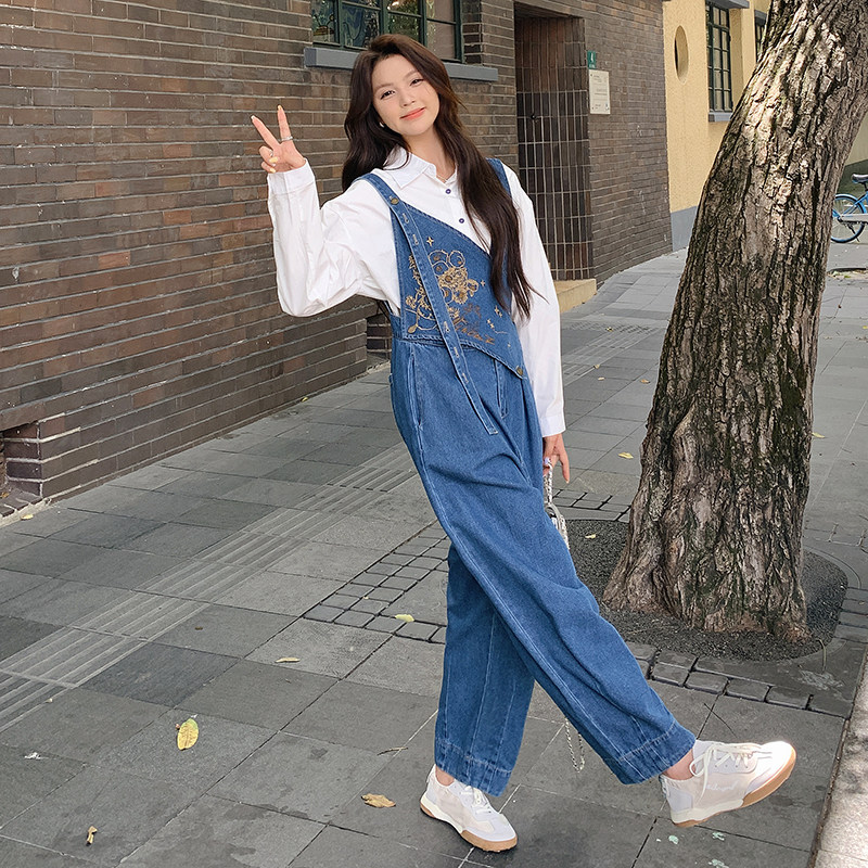 新品24年秋季新款牛仔刺绣连体裤2C112-C335-P125-K178,女装连体裤,2C112