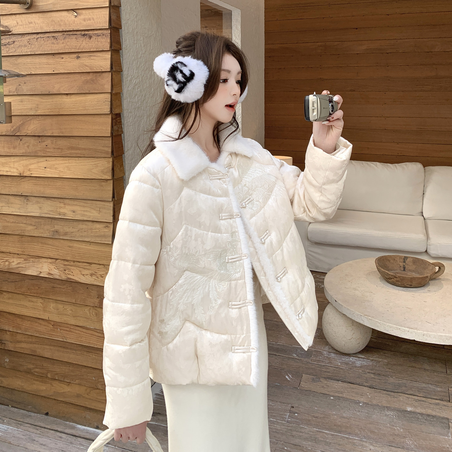 【档口现货】新中式风电脑绣花盘扣棉服2C233-839-P245-K349,女装棉衣/棉服,2C233