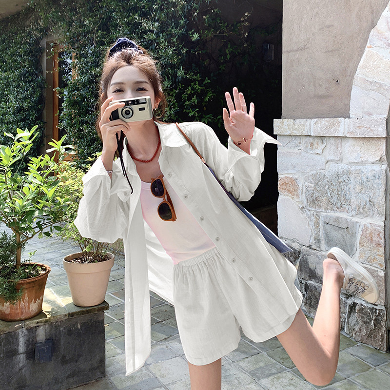 POLO领粉色防晒衣两件套女2025夏季薄款时尚甜美浪漫减龄显瘦套装,女装套装/套裙,2D148