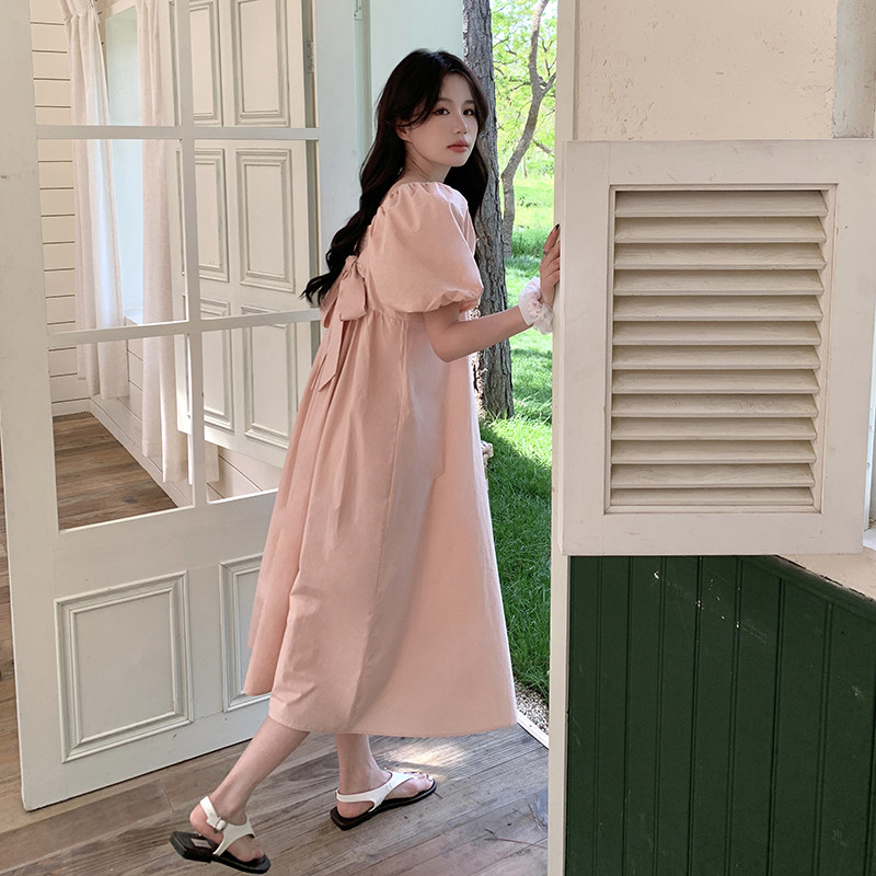 现货粉色甜美泡泡袖连衣裙2C115-2188-P110-K160,女装连衣裙,2C115