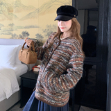 咖色条纹小香风外套女小个子2025秋新款法式百搭减龄今年流行开衫，女装短外套，2C323