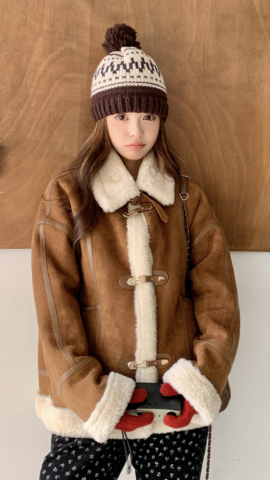 小个子羊羔毛皮毛一体加厚外套女秋冬2025新款保暖流行爆款巨好看,女装短外套,2D035