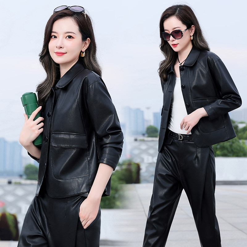现货！皮衣外套女短款2025新款潮流时尚韩版宽松休闲皮夹克，女装皮衣，吾爱衣,女装皮衣,吾爱衣