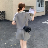 法式气质巨好看短裤套装女2026夏季新款小香风短袖显瘦上衣两件套，女装套装/套裙，2C252