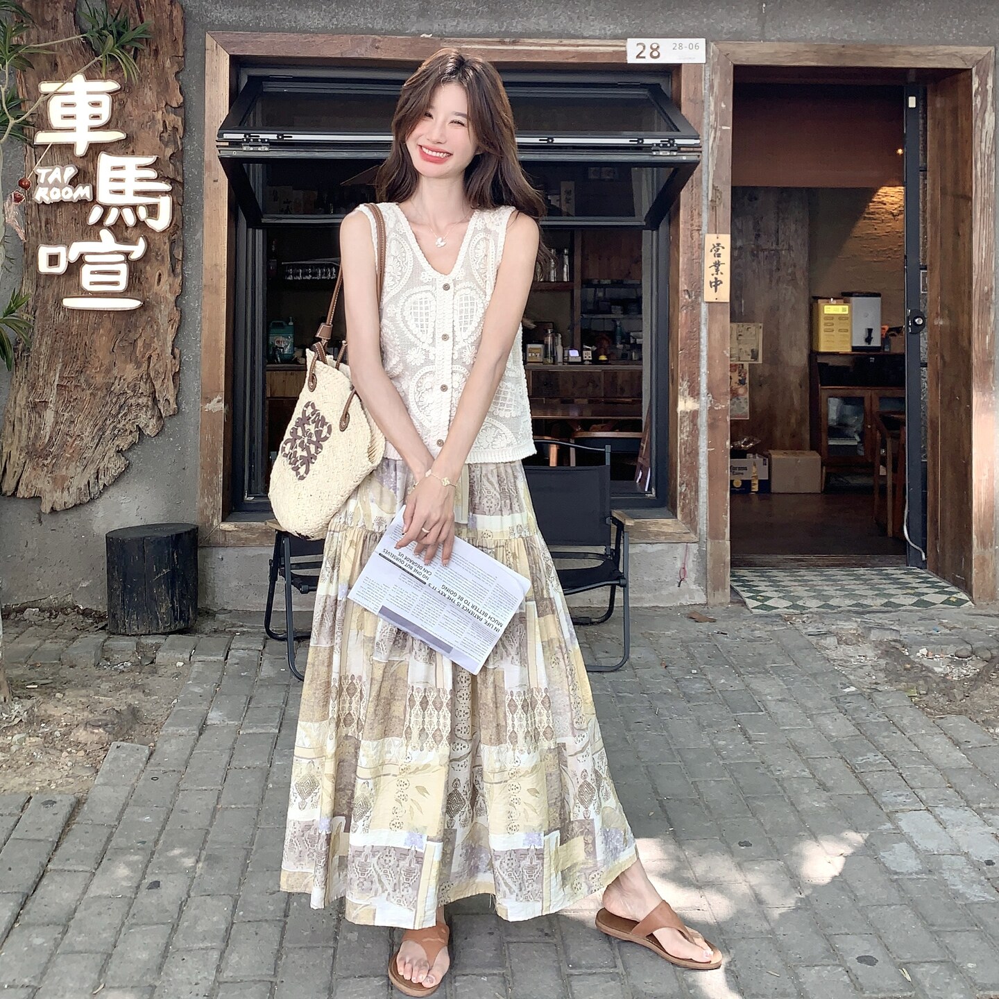 现货：夏装新款镂空马甲半身裙两件套装裙2C135-8872P145K208,女装套装/套裙,2C135