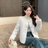 2025冬装新款高级感仿水貂皮毛一体环保毛长袖外套，女装皮草，2C091