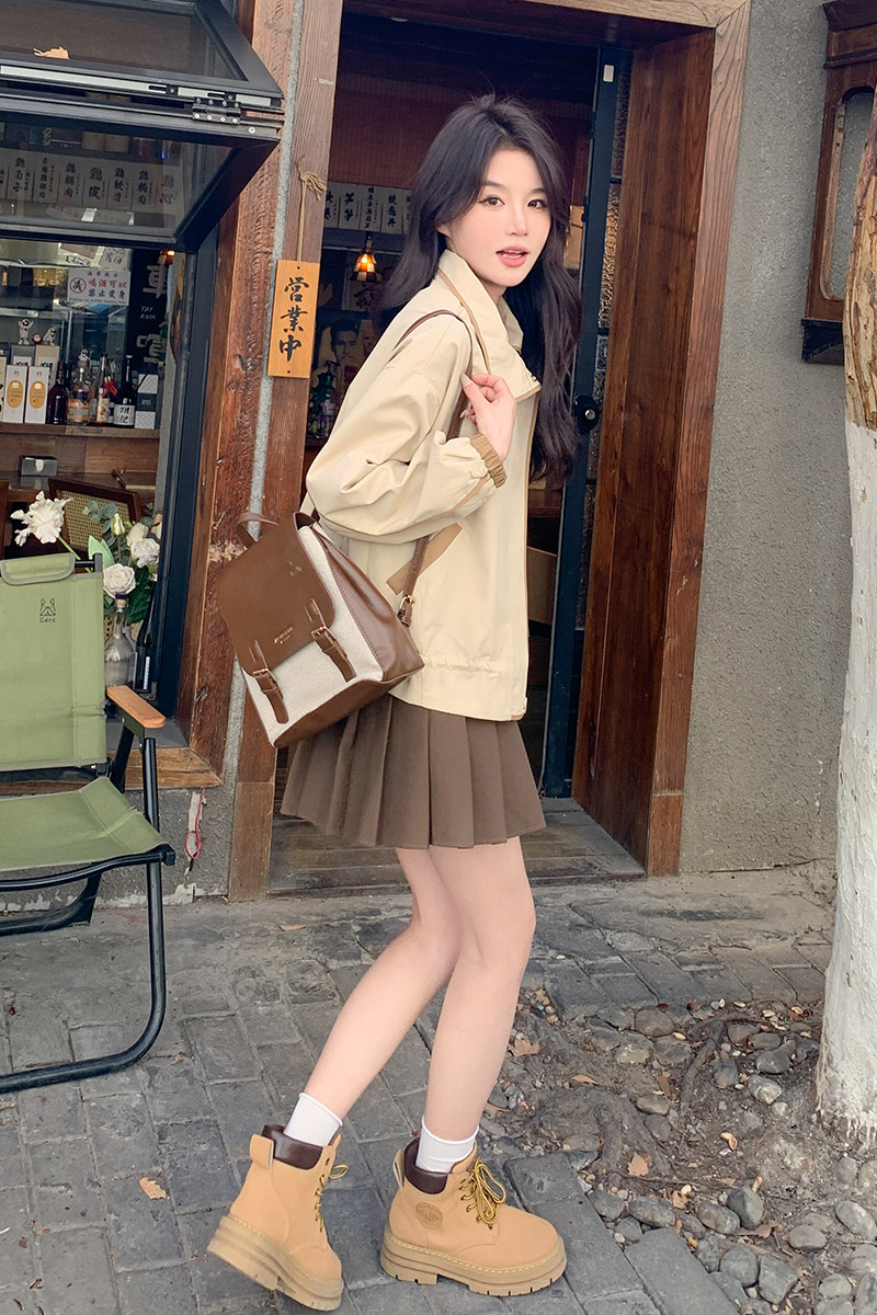 现货春秋款拼色休闲外套简约百搭2C353--8615--p125--k188,女装短外套,2C353