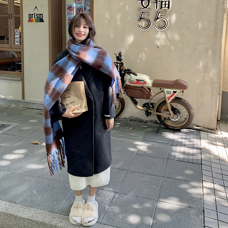 【新款】双面呢加厚大衣外套女中长款2C012-A503P275K418,女装毛呢外套,2D111