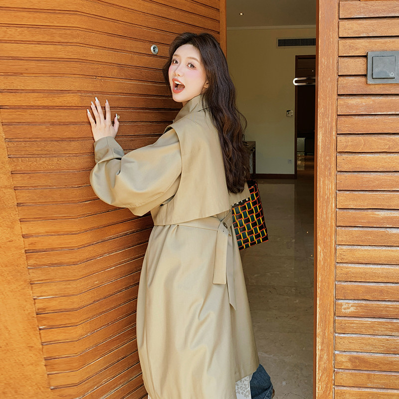 【现货】24春新品披肩两件套韩版风衣2401-P195-K255,女装风衣,2C317A