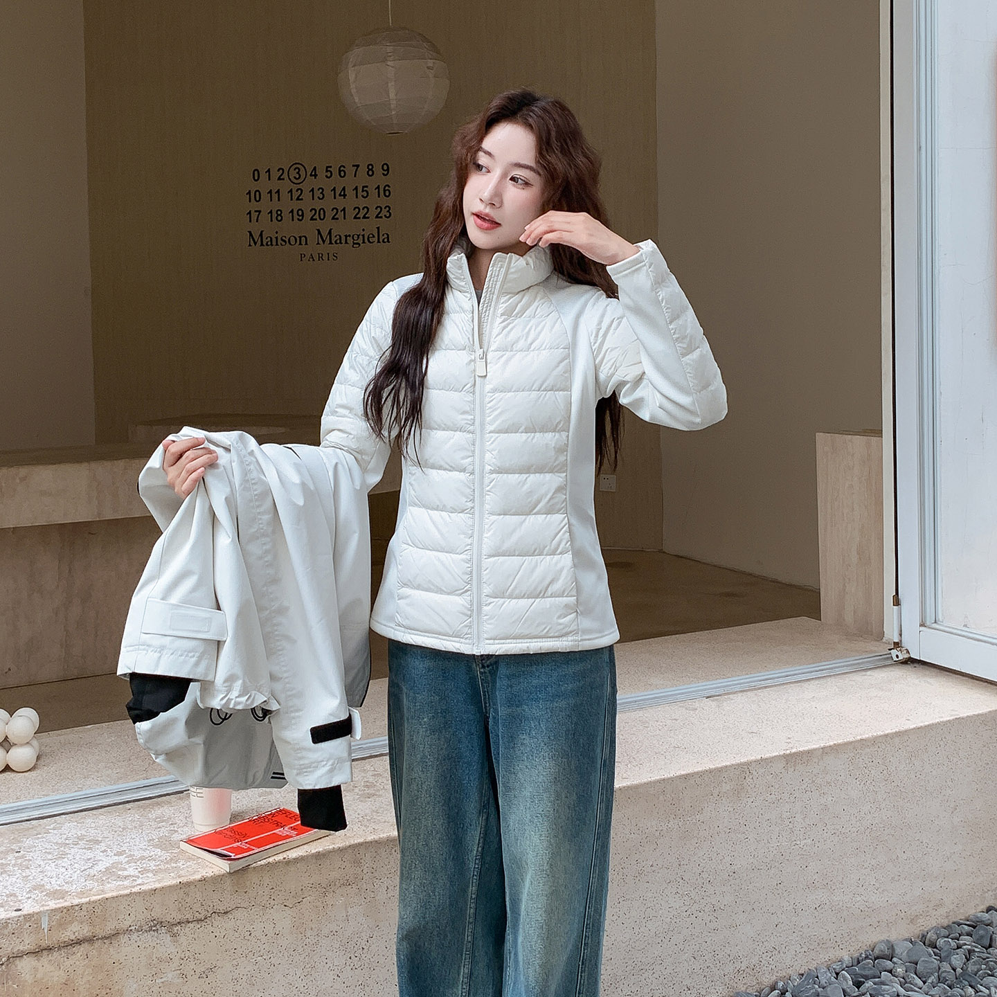 【大量现货】三合一90百鹅绒冲锋衣鹅绒服女士宽松外套,女装羽绒服,2C238