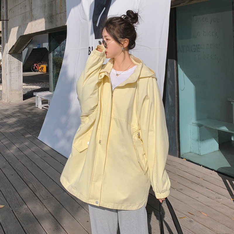 【档口现货】2025新款风衣秋装大码黄色外套B177-P140-K190,女装风衣,2C266