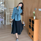 春款风牛仔外套半身裙两件套2C018-2413-P165-K218，女装套装/套裙，2C018