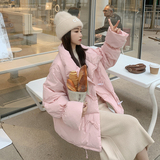 粉色牛角扣羽绒服女2025冬季新款韩系温柔风小个子短款白鸭绒外套，女装短外套，2C177