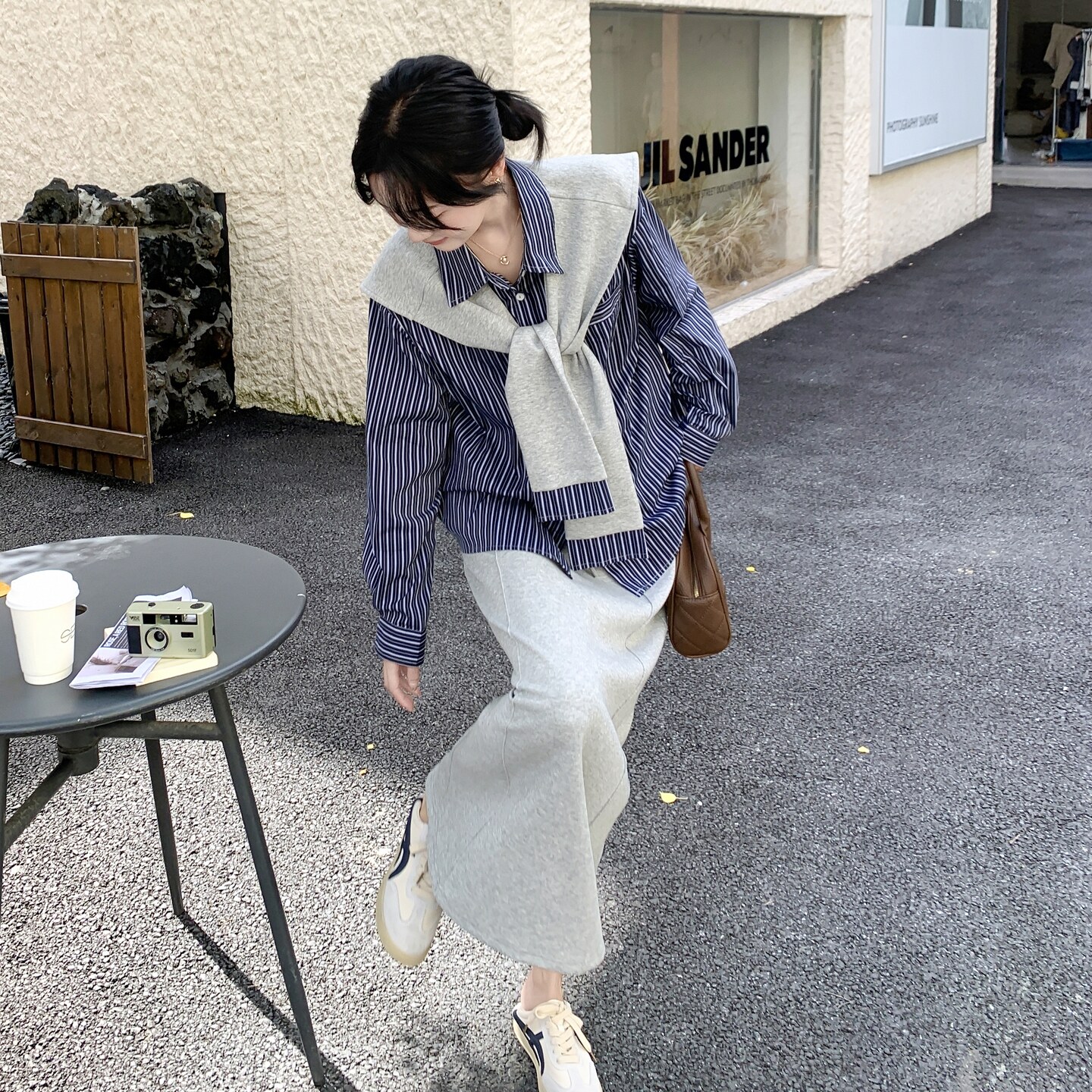 现货春季条纹衬衫时尚休闲三件套套裙2C098-9020P185K278,女装套装/套裙,2C098