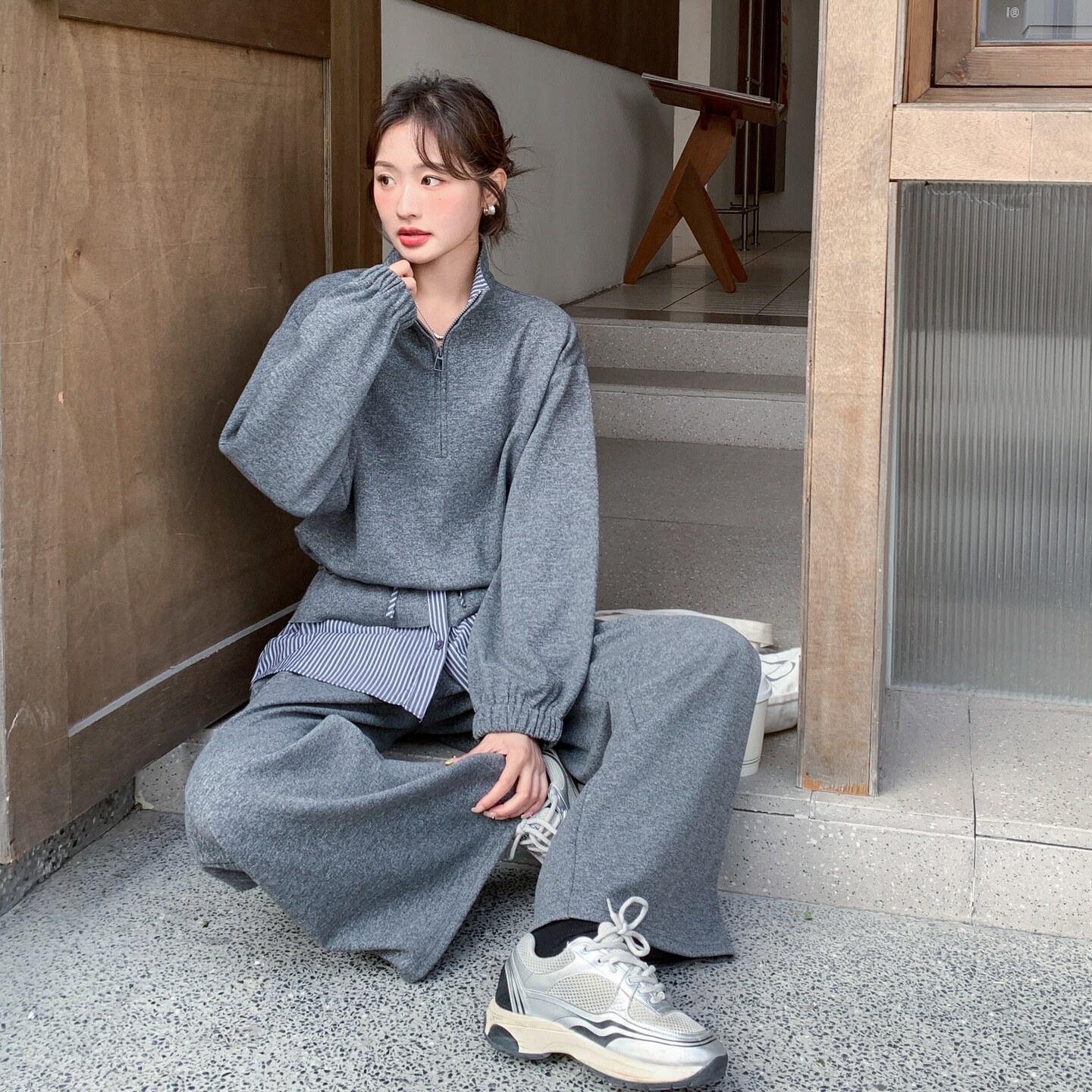 新款/慵懒风立领卫衣屁帘裤两件套运动套装2C233-905-P190-K308,女装套装/套裙,2C233