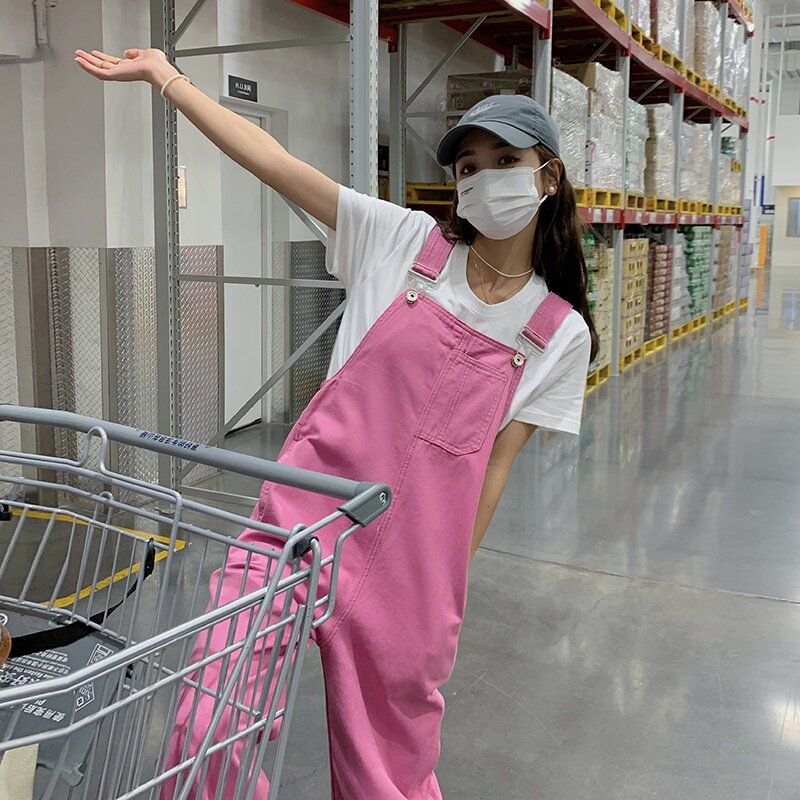 现货！C037735P95K1482025夏款树莓色休闲背带裤（单裤）,女装休闲裤,2C037