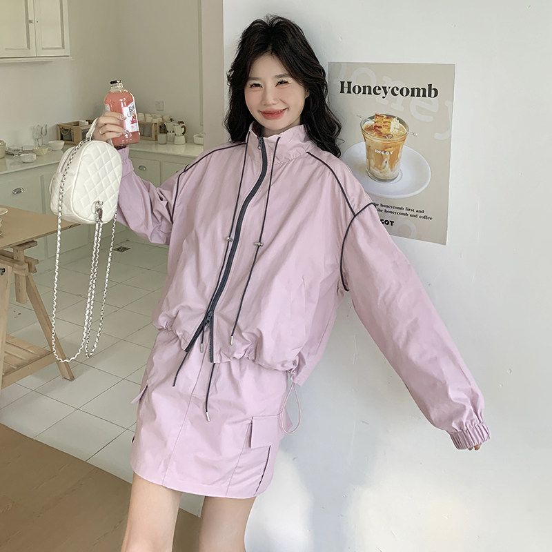 现货元气减龄运动风夹克外套+半身裙两件套2C236-M23-P175-K248,女装套装/套裙,2C236