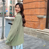 现货买家秀已更设计款袖口碎花西装2C282-2026P85K138，女装西装，2C282