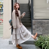 假两件拼接卫衣连衣裙女2025秋季新款慵懒风宽松减龄小个子蛋糕裙，女装连衣裙，2C206