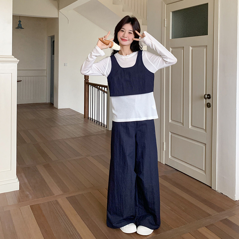 ：春装新款韩系减龄时尚休闲三件套装阔腿裤6881P175K248,女装套装/套裙,2C135