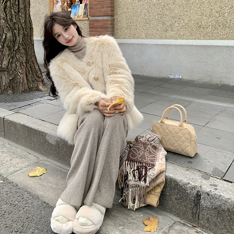 2025新款仿貂绒皮草外套气质毛绒女外套A05-p195k288,女装短外套,2C109
