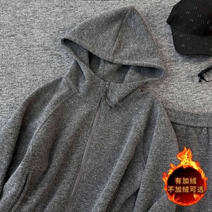 休闲运动时尚套装女秋冬新款高级感气质拉链连帽卫衣直筒裤两件套图片
