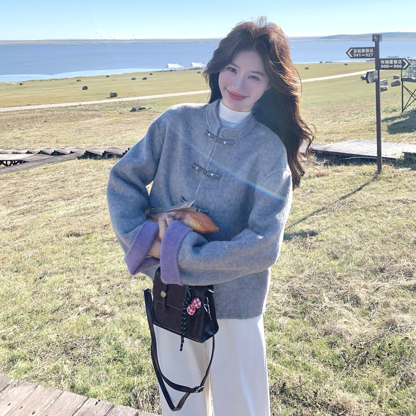 现货主推风双面呢大衣女外套P265-K365,女装羊绒大衣,2B142