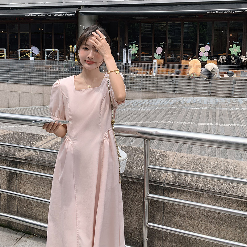 【现货】方领高腰A字长裙连衣裙2C238-20249-P125-K169,女装连衣裙,2C238