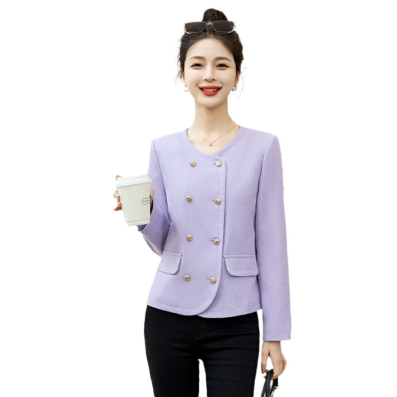 小香风外套女2025年秋季新款欧洲站时尚百搭时髦洋气女士短外套潮,女装短外套,蓝朵琳