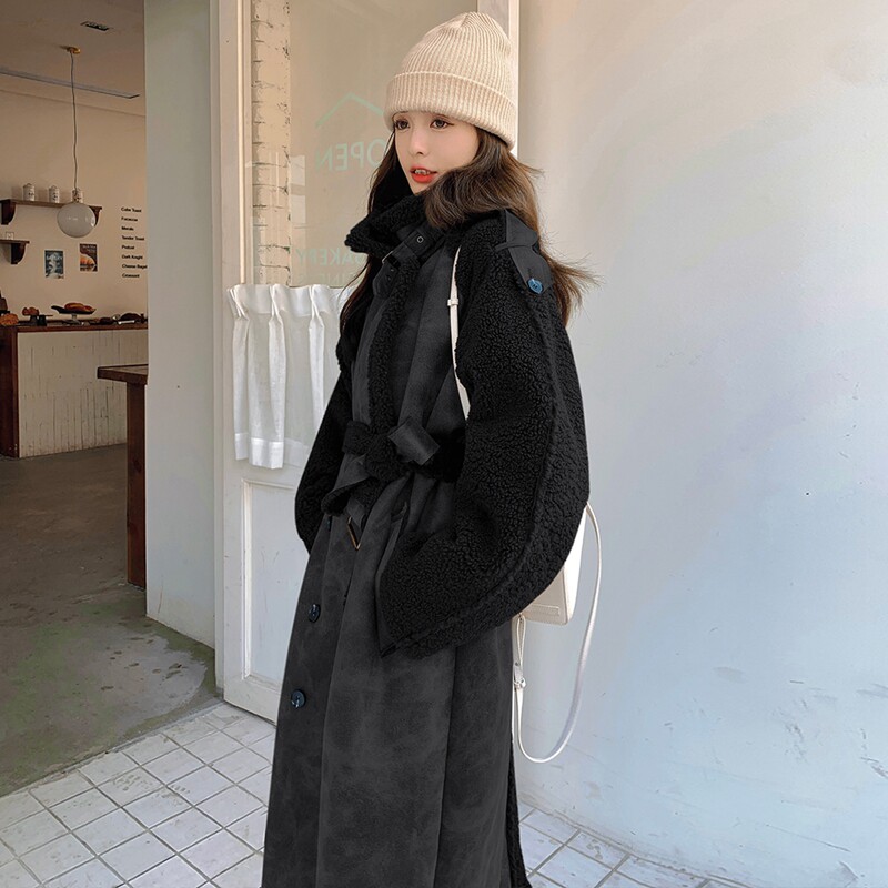2023主推多色皮毛一体加厚羊羔毛外套2632P225K299,女装毛呢外套,2C103