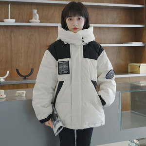 现货！工装羽绒服冲锋衣贴标魔术贴保暖短款外套D004 P215K328图片