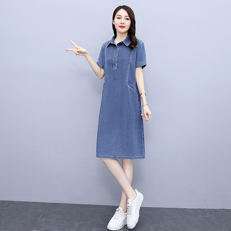 2025年夏季新款牛仔连衣裙洋气时尚宽松版中长款,女装毛呢外套,新感觉