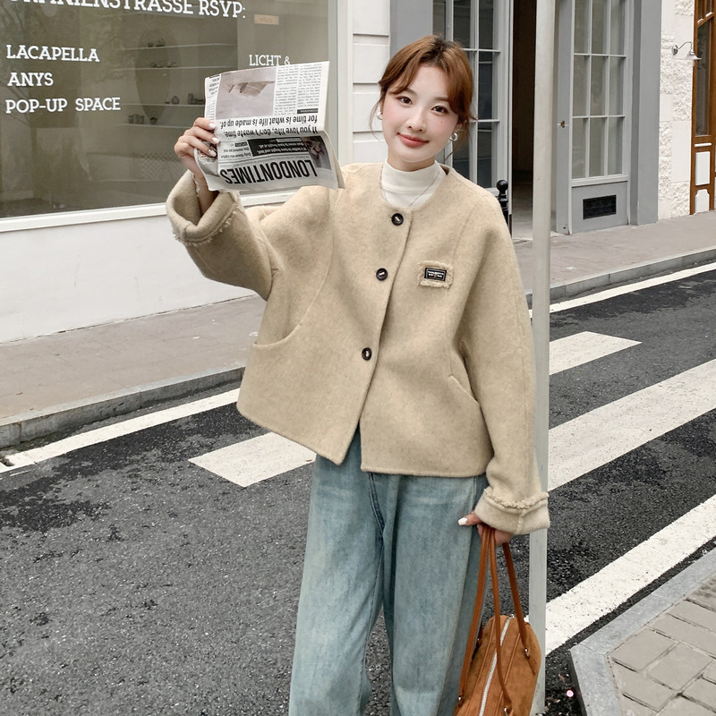 ！气质小香风双面呢女秋冬2025减龄显瘦短款大衣P230K299,女装毛呢外套,2B140