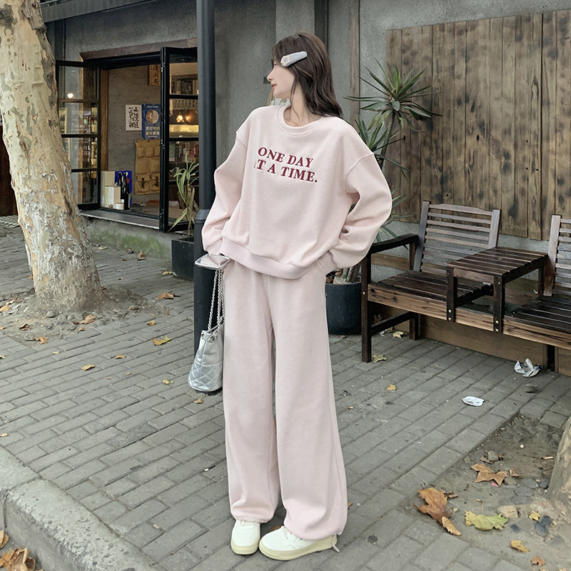 现货：春装新款韩系流行刺绣卫衣裤子套装2C135-6873P175K258图片