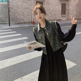 现货新款2025秋装新款牛仔马甲+连衣裙套C057-2357-P165-K228，女装套装/套裙，2C057