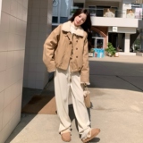 黄色温柔风羊羔毛毛领气质羽绒服女冬2025新款白鸭绒保暖外套，女装羽绒服，2C166