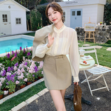 韩版时尚气质百搭显瘦马甲+衬衫+半身裙三件套套装5869-P165-K238，女装套装/套裙，2C159
