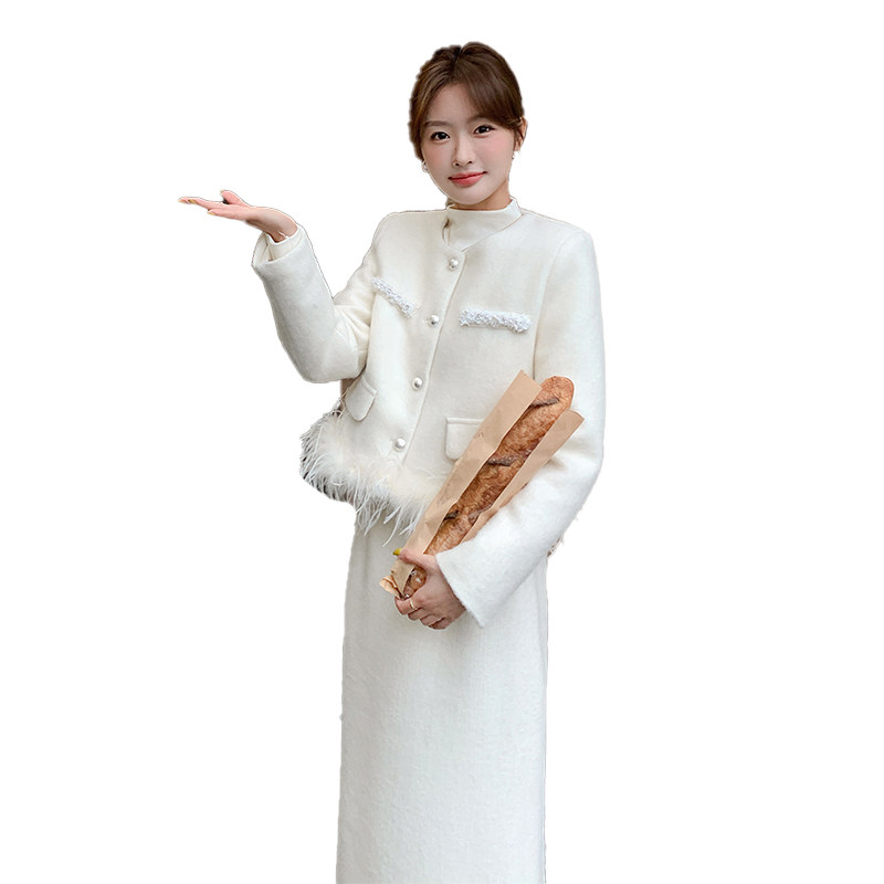 高级感小香风羽绒套装裙女2025冬季新款千金风淡人半身裙两件套潮,女装套装/套裙,2C126