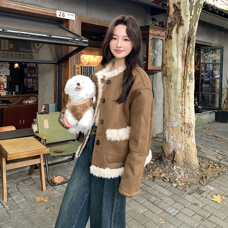 24年时尚双面穿皮毛一体外套P195,女装皮草,2C291