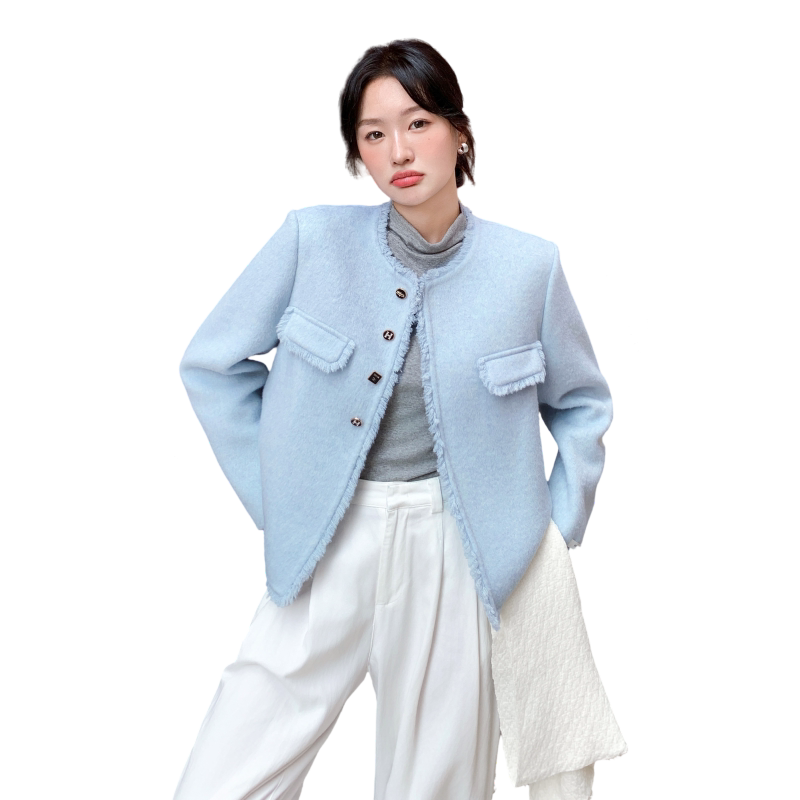 【现货】小香风双面尼外套D203P205K288,女装毛呢外套,2D008