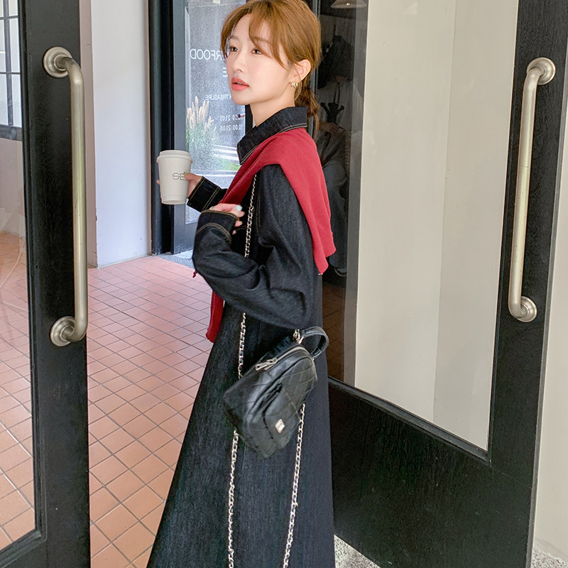 现货春季时尚休闲牛仔披肩长连衣裙2C098-8612P155K228,女装连衣裙,2C098